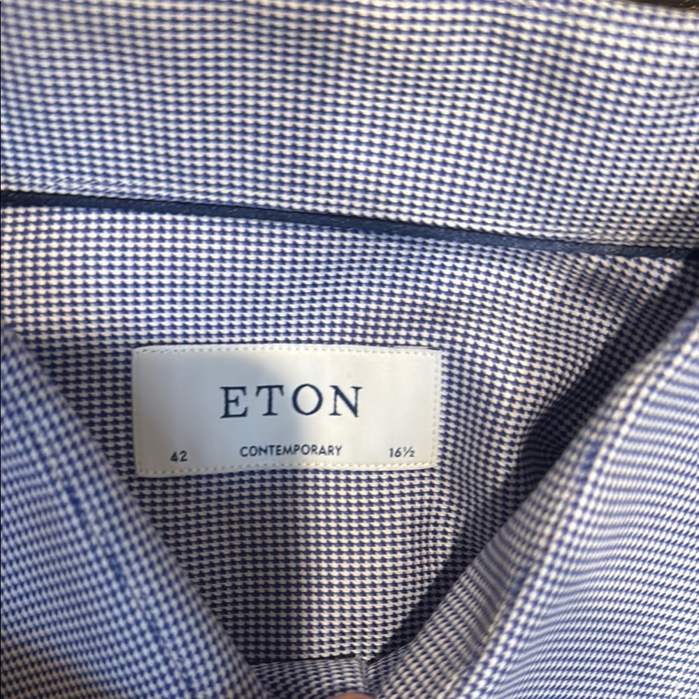 Eton Blue Dress Shirt Classic Design Lightweight - Picture 4 of 4